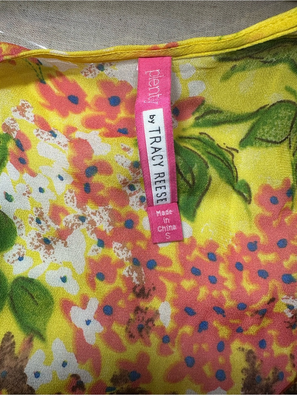 Anthropologie Tracey Reese Silk Sheer Yellow Floral Maxi Dress Women’s size S - Picture 8 of 9
